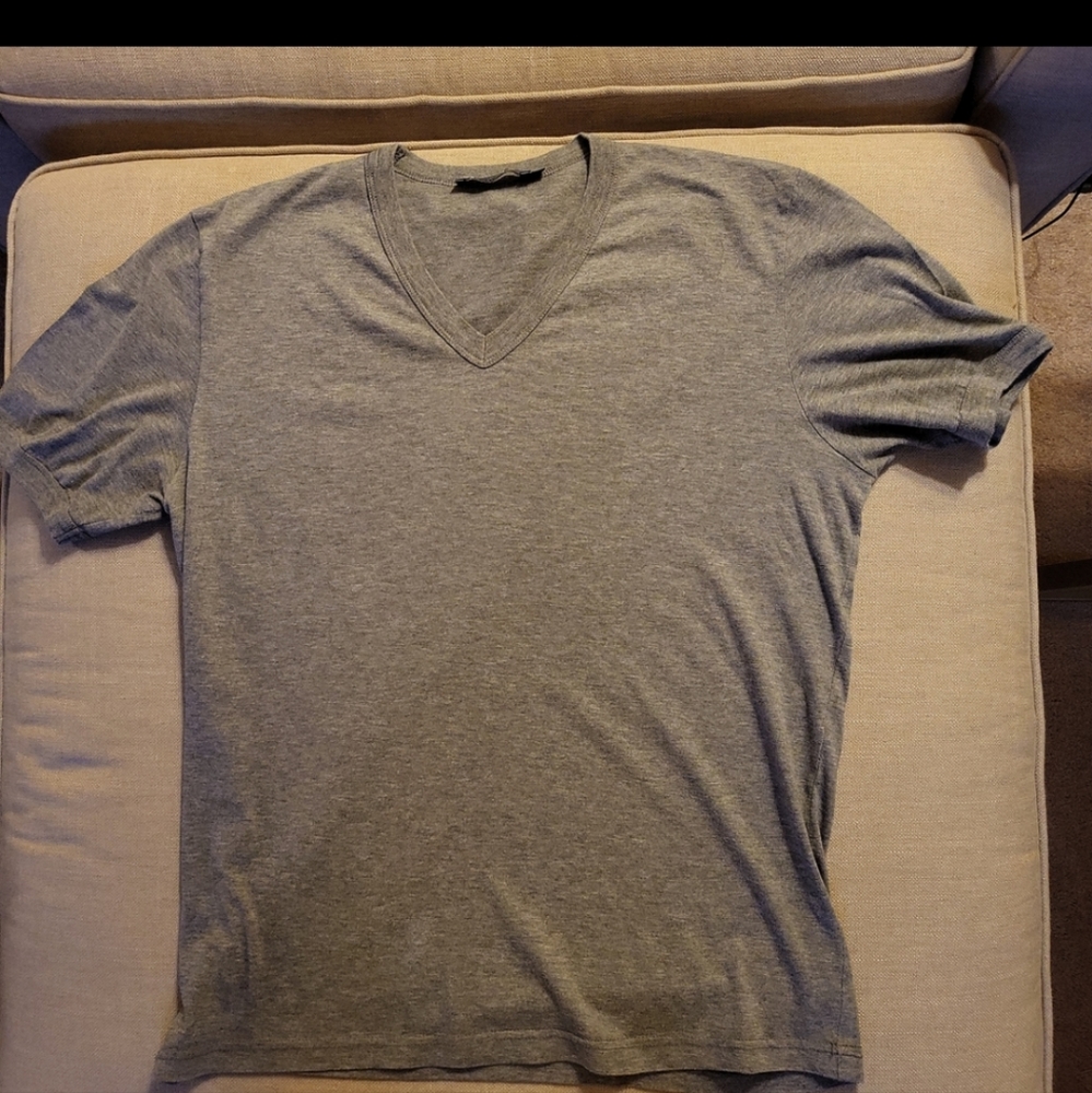 Authentic Dolce & Gabbana Grey Sort Sleeve V-Neck T-Shirt